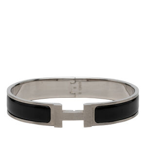 Pre-Loved Hermes Narrow Enamel Clic H Bracelet GM